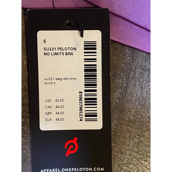 NWT PELOTON SPORT BRA NO LIMITS PURPLE WOMENS SIZE SMALL ACTIVEWEAR - Picture 8 of 8